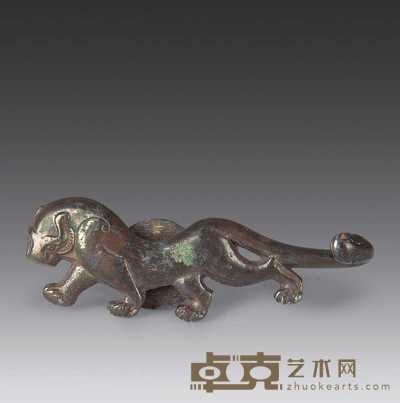 明 银虎形带勾 长8cm